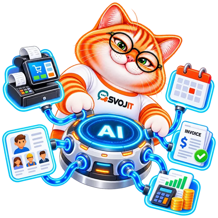 SVOJ IT’s ginger cat connecting AI to the till, calendar, invoices, accounting and staff