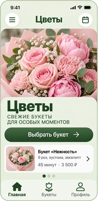 Пример сайта цветочного магазина