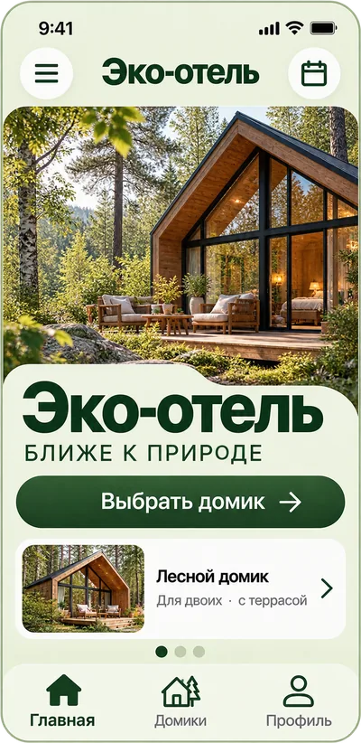 Пример сайта эко-отеля