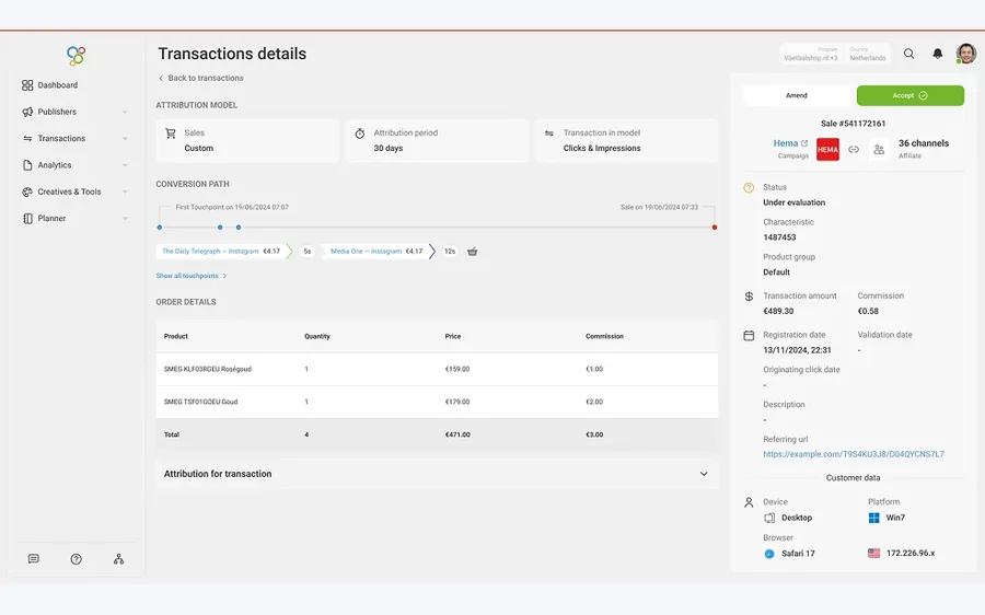 Transaction details